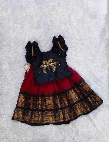 NEW LAUNCING KIDS LEHENGA CHOLI silk Children clothing wholesale in Kolkata